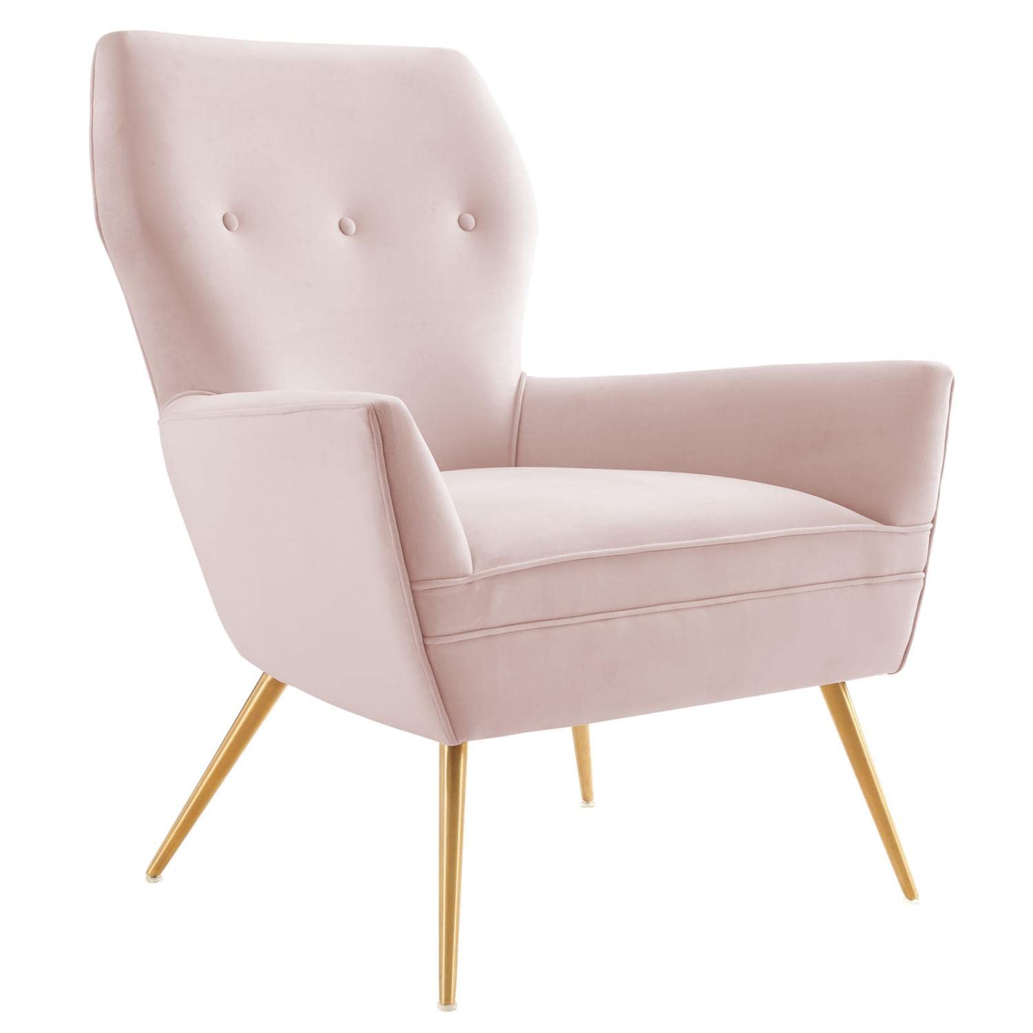 Modway Renata Modern Tufted Performance Velvet Armchair In Pink/Gold